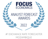Focus Economics Analyst Forecast Awards 2022 #1 Exchange Rate Forecaster Mozambique